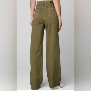 Blank NYC The Franklin Rib Cage Wide Leg Jeans Army Green Size 28 NWT!